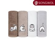 송월 요가하는고양이 수건 150g